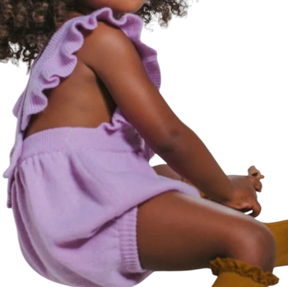 Cashmere 4 Ply Ruffled Romper Adjustable Straps Luxury Cottagecore 2 years - Picture 5 of 17